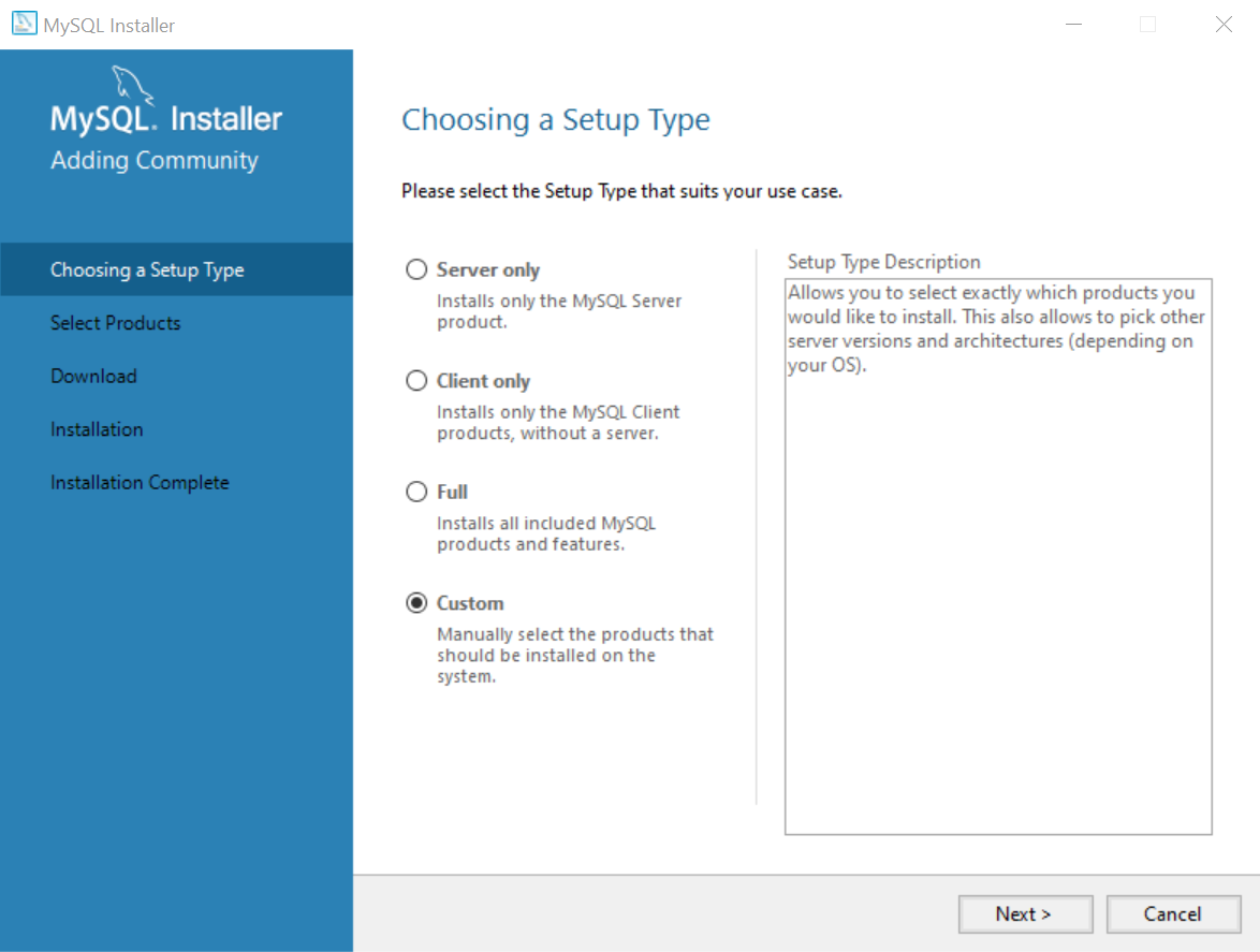 MySQL installer