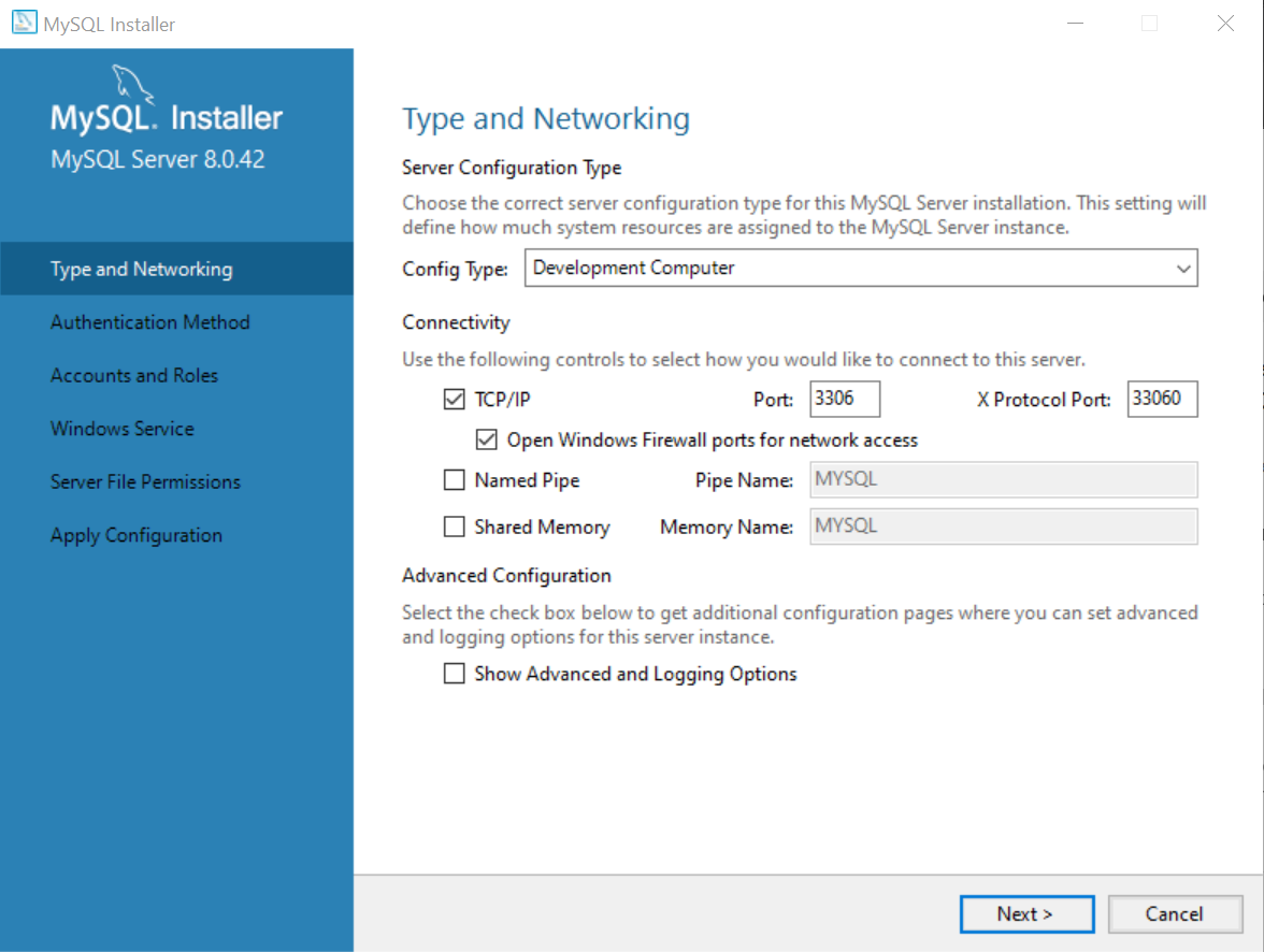 MySQL installer