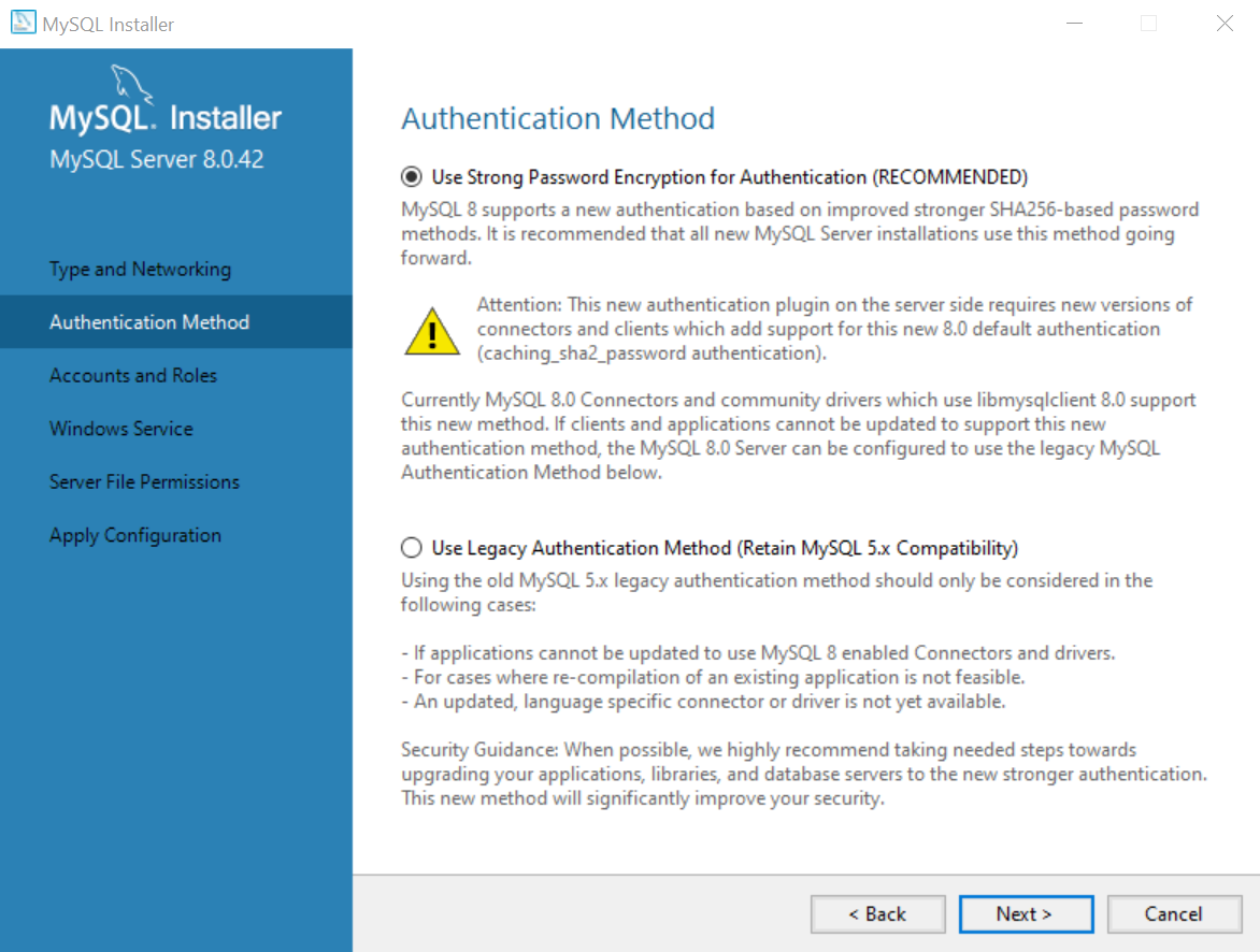 MySQL installer